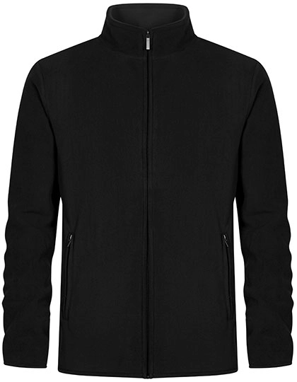 Men´s Double Fleece Jacket zum Besticken und Bedrucken in der Farbe Black-Black mit Ihren Logo, Schriftzug oder Motiv.