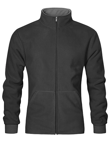 Men´s Double Fleece Jacket zum Besticken und Bedrucken in der Farbe Graphite (Solid)-Light Grey (Solid) mit Ihren Logo, Schriftzug oder Motiv.