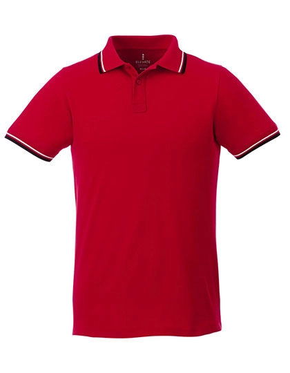 Men´s Fairfield Poloshirt zum Besticken und Bedrucken in der Farbe Red-Navy-White mit Ihren Logo, Schriftzug oder Motiv.