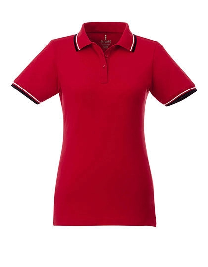 Ladies´ Fairfield Poloshirt zum Besticken und Bedrucken in der Farbe Red-Navy-White mit Ihren Logo, Schriftzug oder Motiv.