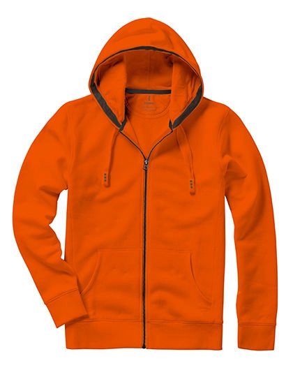 Arora Hooded Full Zip Sweater zum Besticken und Bedrucken in der Farbe Orange mit Ihren Logo, Schriftzug oder Motiv.