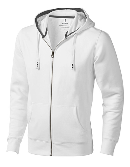 Arora Hooded Full Zip Sweater zum Besticken und Bedrucken in der Farbe White mit Ihren Logo, Schriftzug oder Motiv.