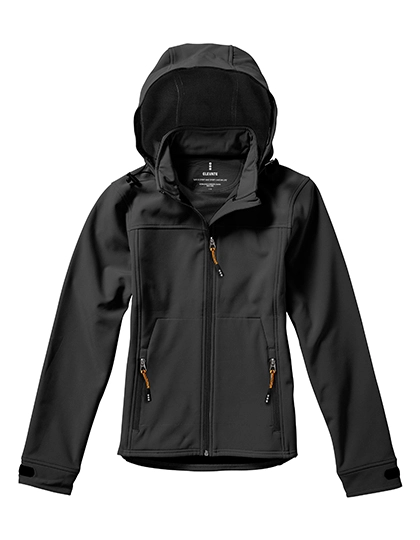Ladies´ Langley Softshell Jacket zum Besticken und Bedrucken in der Farbe Anthracite (Solid) mit Ihren Logo, Schriftzug oder Motiv.