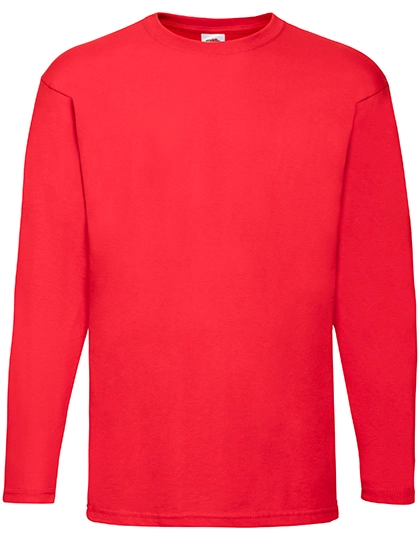 Valueweight Long Sleeve T zum Besticken und Bedrucken in der Farbe Red mit Ihren Logo, Schriftzug oder Motiv.