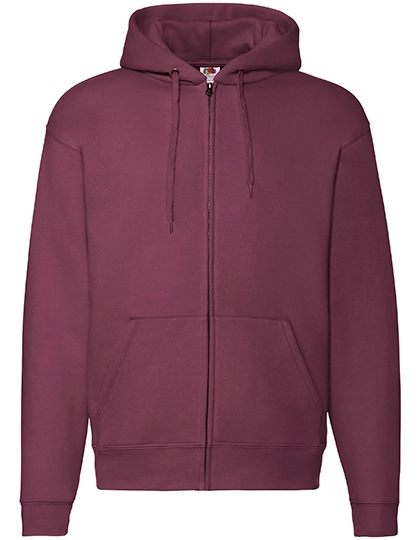 Premium Hooded Sweat Jacket zum Besticken und Bedrucken in der Farbe Burgundy mit Ihren Logo, Schriftzug oder Motiv.
