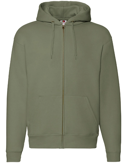 Premium Hooded Sweat Jacket zum Besticken und Bedrucken in der Farbe Classic Olive mit Ihren Logo, Schriftzug oder Motiv.