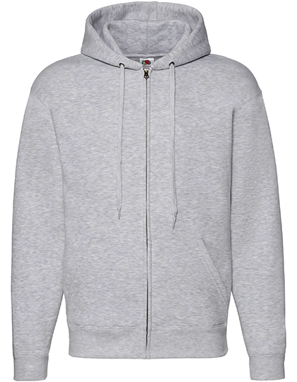 Premium Hooded Sweat Jacket zum Besticken und Bedrucken in der Farbe Heather Grey mit Ihren Logo, Schriftzug oder Motiv.
