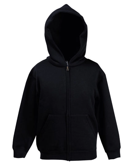 Kids´ Premium Hooded Sweat Jacket zum Besticken und Bedrucken in der Farbe Black mit Ihren Logo, Schriftzug oder Motiv.
