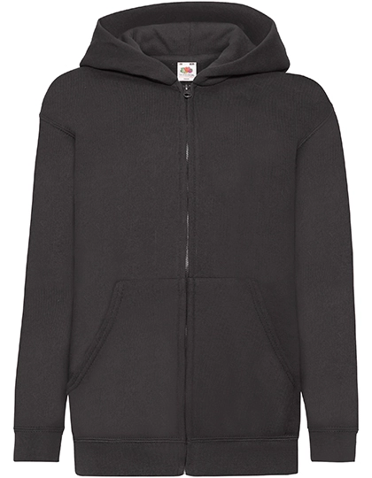 Kids´ Classic Hooded Sweat Jacket zum Besticken und Bedrucken in der Farbe Black mit Ihren Logo, Schriftzug oder Motiv.