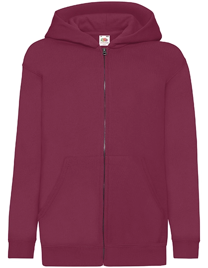Kids´ Classic Hooded Sweat Jacket zum Besticken und Bedrucken in der Farbe Burgundy mit Ihren Logo, Schriftzug oder Motiv.