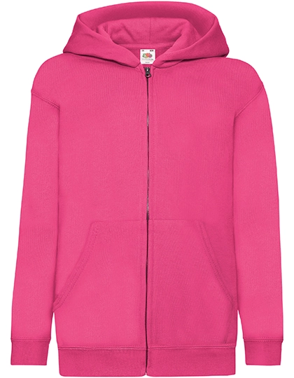 Kids´ Classic Hooded Sweat Jacket zum Besticken und Bedrucken in der Farbe Fuchsia mit Ihren Logo, Schriftzug oder Motiv.