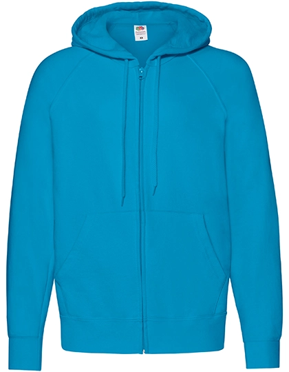 Lightweight Hooded Sweat Jacket zum Besticken und Bedrucken in der Farbe Azure Blue mit Ihren Logo, Schriftzug oder Motiv.