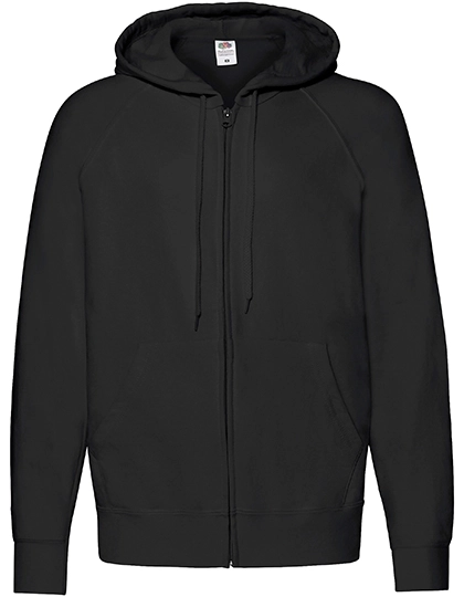 Lightweight Hooded Sweat Jacket zum Besticken und Bedrucken in der Farbe Black mit Ihren Logo, Schriftzug oder Motiv.