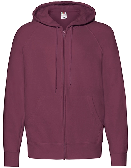 Lightweight Hooded Sweat Jacket zum Besticken und Bedrucken in der Farbe Burgundy mit Ihren Logo, Schriftzug oder Motiv.