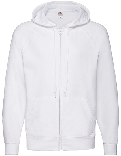 Lightweight Hooded Sweat Jacket zum Besticken und Bedrucken in der Farbe White mit Ihren Logo, Schriftzug oder Motiv.