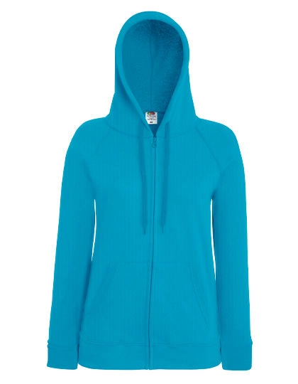 Ladies´ Lightweight Hooded Sweat Jacket zum Besticken und Bedrucken in der Farbe Azure Blue mit Ihren Logo, Schriftzug oder Motiv.