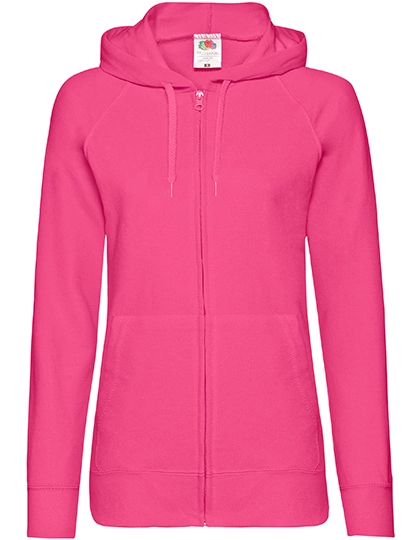 Ladies´ Lightweight Hooded Sweat Jacket zum Besticken und Bedrucken in der Farbe Fuchsia mit Ihren Logo, Schriftzug oder Motiv.