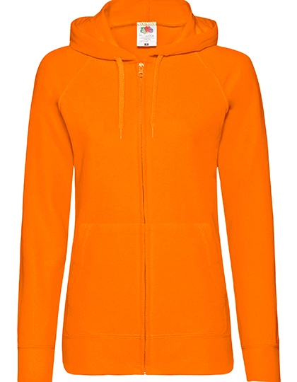Ladies´ Lightweight Hooded Sweat Jacket zum Besticken und Bedrucken in der Farbe Orange mit Ihren Logo, Schriftzug oder Motiv.