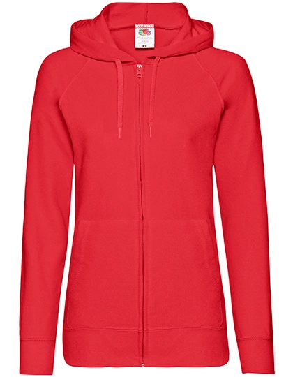 Ladies´ Lightweight Hooded Sweat Jacket zum Besticken und Bedrucken in der Farbe Red mit Ihren Logo, Schriftzug oder Motiv.