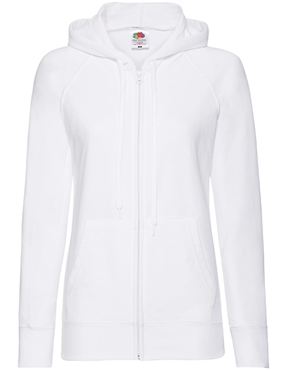 Ladies´ Lightweight Hooded Sweat Jacket zum Besticken und Bedrucken in der Farbe White mit Ihren Logo, Schriftzug oder Motiv.