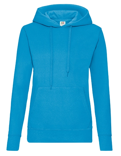 Ladies´ Classic Hooded Sweat zum Besticken und Bedrucken in der Farbe Azure Blue mit Ihren Logo, Schriftzug oder Motiv.