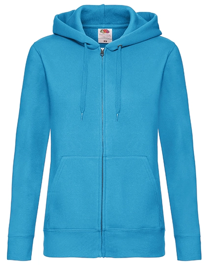 Ladies´ Premium Hooded Sweat Jacket zum Besticken und Bedrucken in der Farbe Azure Blue mit Ihren Logo, Schriftzug oder Motiv.