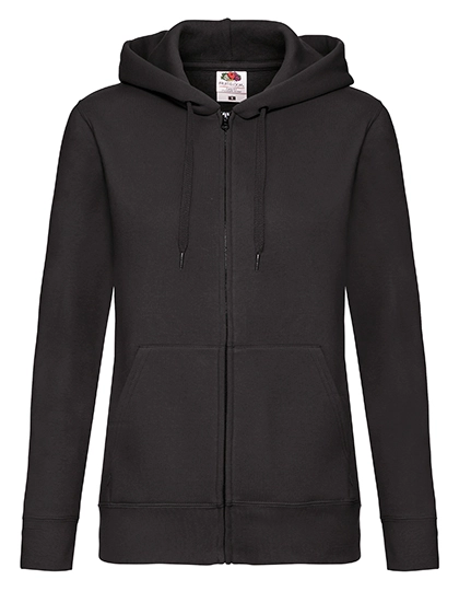 Ladies´ Premium Hooded Sweat Jacket zum Besticken und Bedrucken in der Farbe Black mit Ihren Logo, Schriftzug oder Motiv.