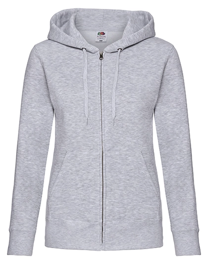 Ladies´ Premium Hooded Sweat Jacket zum Besticken und Bedrucken in der Farbe Heather Grey mit Ihren Logo, Schriftzug oder Motiv.