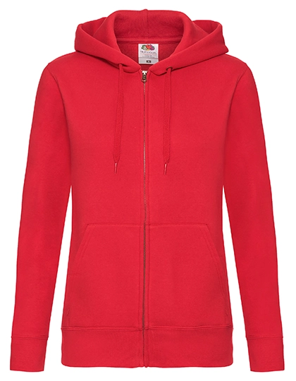 Ladies´ Premium Hooded Sweat Jacket zum Besticken und Bedrucken in der Farbe Red mit Ihren Logo, Schriftzug oder Motiv.