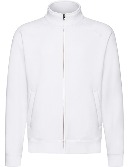 Premium Sweat Jacket zum Besticken und Bedrucken in der Farbe White mit Ihren Logo, Schriftzug oder Motiv.