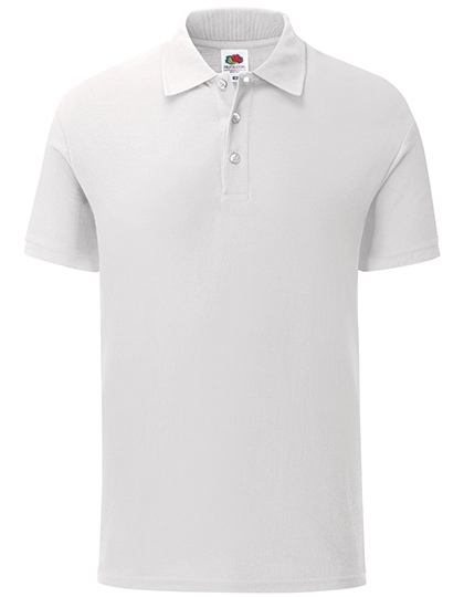 65/35 Tailored Fit Polo zum Besticken und Bedrucken in der Farbe White mit Ihren Logo, Schriftzug oder Motiv.