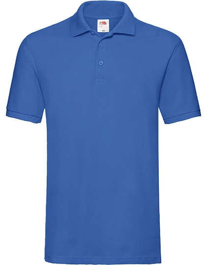 Premium Polo zum Besticken und Bedrucken in der Farbe Royal Blue mit Ihren Logo, Schriftzug oder Motiv.
