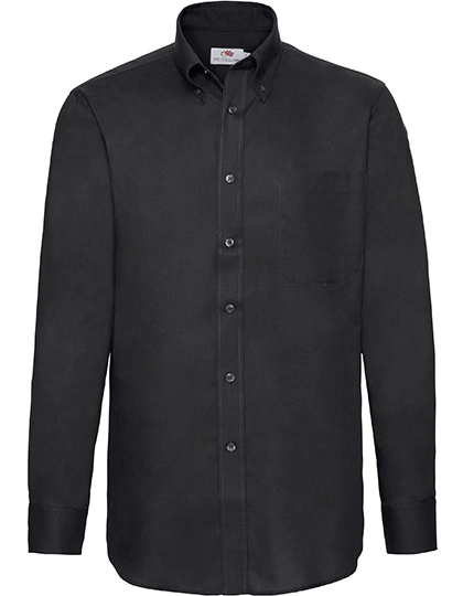 Men´s Long Sleeve Oxford Shirt zum Besticken und Bedrucken in der Farbe Black mit Ihren Logo, Schriftzug oder Motiv.