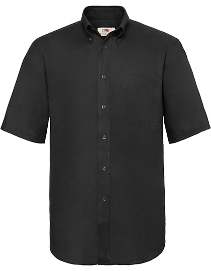 Men´s Short Sleeve Oxford Shirt zum Besticken und Bedrucken in der Farbe Black mit Ihren Logo, Schriftzug oder Motiv.
