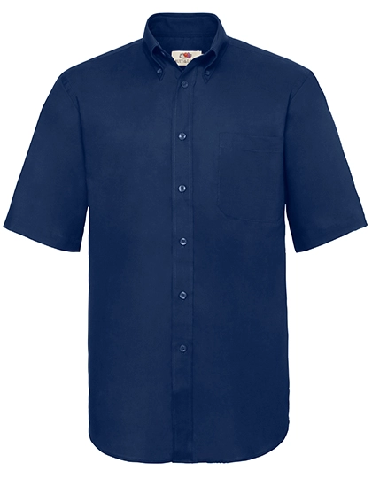 Men´s Short Sleeve Oxford Shirt zum Besticken und Bedrucken in der Farbe Navy mit Ihren Logo, Schriftzug oder Motiv.