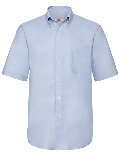 Men´s Short Sleeve Oxford Shirt zum Besticken und Bedrucken in der Farbe Oxford Blue mit Ihren Logo, Schriftzug oder Motiv.