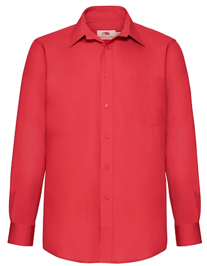 Men´s Long Sleeve Poplin Shirt zum Besticken und Bedrucken in der Farbe Red mit Ihren Logo, Schriftzug oder Motiv.
