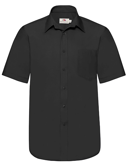 Men´s Short Sleeve Poplin Shirt zum Besticken und Bedrucken in der Farbe Black mit Ihren Logo, Schriftzug oder Motiv.