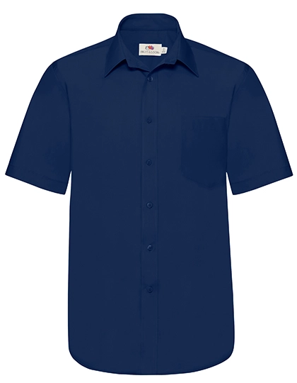 Men´s Short Sleeve Poplin Shirt zum Besticken und Bedrucken in der Farbe Navy mit Ihren Logo, Schriftzug oder Motiv.