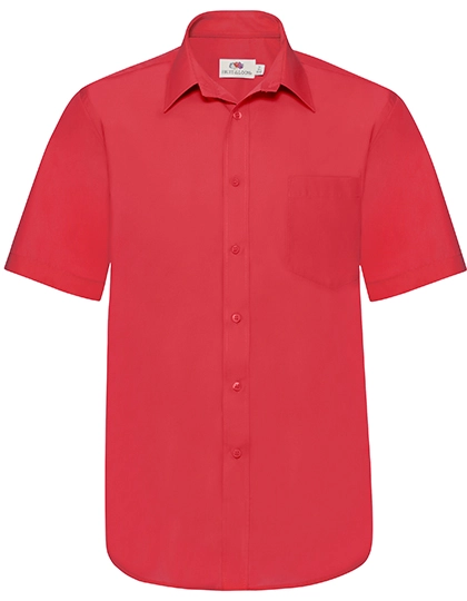 Men´s Short Sleeve Poplin Shirt zum Besticken und Bedrucken in der Farbe Red mit Ihren Logo, Schriftzug oder Motiv.