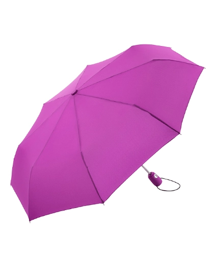 Mini-Taschenschirm FARE®-AOC zum Besticken und Bedrucken in der Farbe Purple mit Ihren Logo, Schriftzug oder Motiv.
