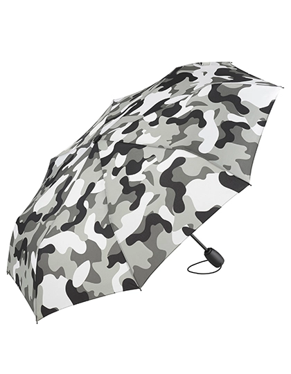 AOC-Mini-Taschenschirm FARE®-Camouflage zum Besticken und Bedrucken in der Farbe Grey Camo mit Ihren Logo, Schriftzug oder Motiv.