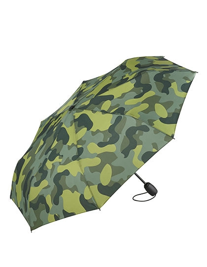 AOC-Mini-Taschenschirm FARE®-Camouflage zum Besticken und Bedrucken in der Farbe Olive Camo mit Ihren Logo, Schriftzug oder Motiv.
