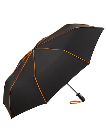 AOC-Oversize-Taschenschirm FARE®-Seam zum Besticken und Bedrucken in der Farbe Black-Orange mit Ihren Logo, Schriftzug oder Motiv.