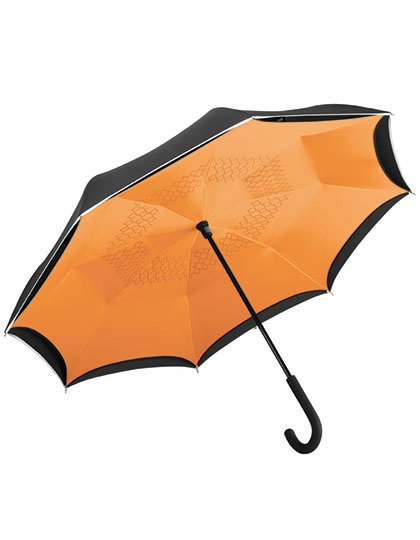 Stockschirm FARE®-Contrary zum Besticken und Bedrucken in der Farbe Black-Orange mit Ihren Logo, Schriftzug oder Motiv.