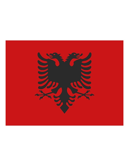 Fahne Albanien zum Besticken und Bedrucken mit Ihren Logo, Schriftzug oder Motiv.