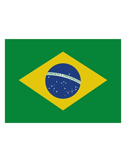 Fahne Brasilien zum Besticken und Bedrucken in der Farbe Brazil mit Ihren Logo, Schriftzug oder Motiv.