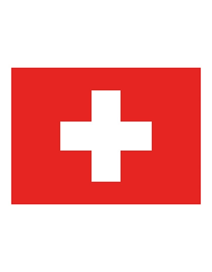 Fahne Schweiz zum Besticken und Bedrucken in der Farbe Switzerland mit Ihren Logo, Schriftzug oder Motiv.