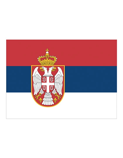 Fahne Serbien zum Besticken und Bedrucken in der Farbe Serbia mit Ihren Logo, Schriftzug oder Motiv.