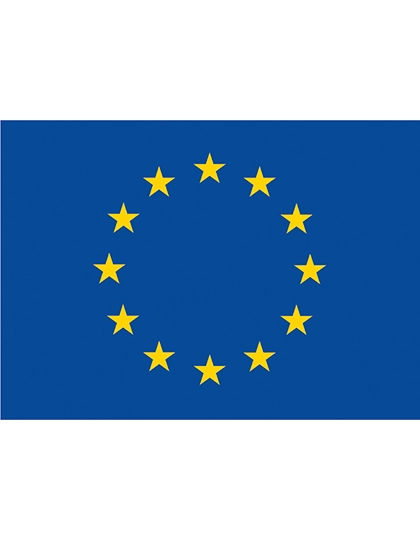 Fahne Europa zum Besticken und Bedrucken in der Farbe Europa mit Ihren Logo, Schriftzug oder Motiv.
